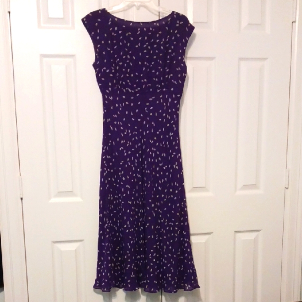 Gorgeous Fitted Purple Dress with White Accents